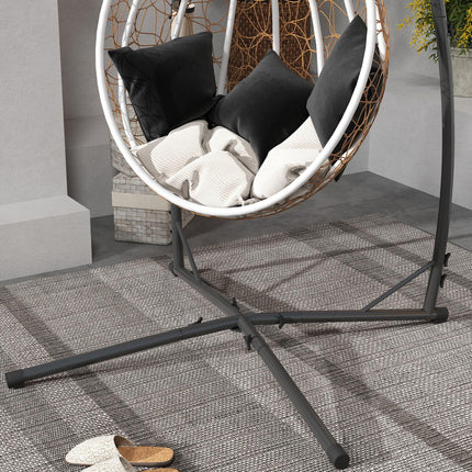 Heavy Duty Steel Hammock Chair Stand with X-Shape Base 150KG Load Capacity - Black