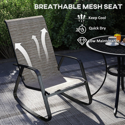Set of Two Rocking Garden Chairs - Light Brown