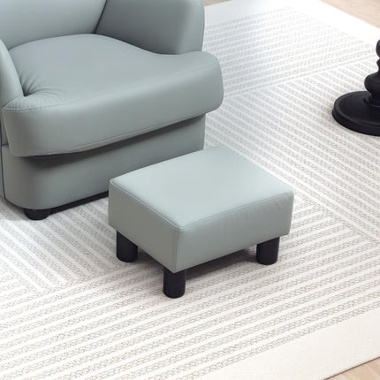 PU Leather Footstool with Plastic Legs 40x30x24cm - Grey