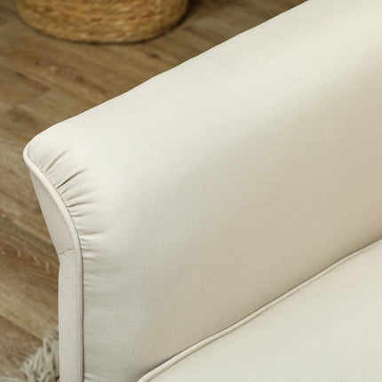 3 Seater Sofa, Modern Fabric Sofa Couch with Spring Cushion, Rubber Wood Legs, 1