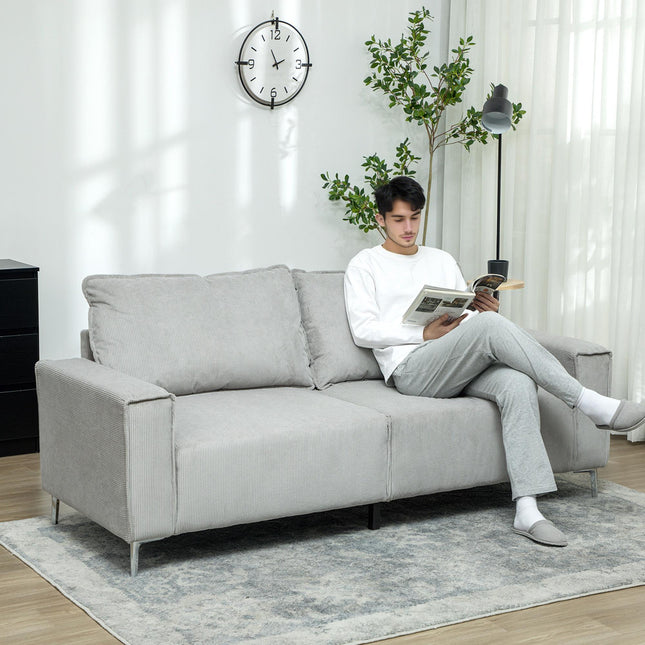 Three-Seater Corduroy - Light Grey