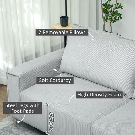 Three-Seater Corduroy - Light Grey