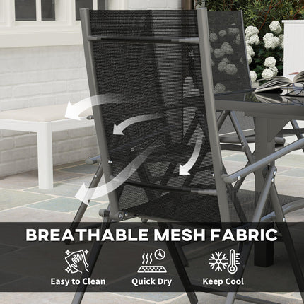 7 Piece Outdoor Extendable Dining Set with Folding Chairs - Grey