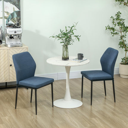 Velvet Dining Chairs Set of 2, Modern Armless Upholstered Kitchen Chairs with Me