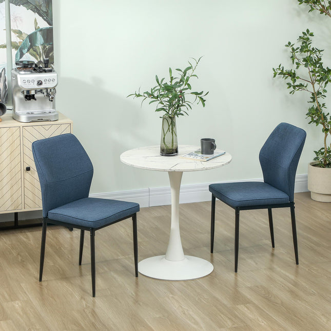 Velvet Dining Chairs Set of 2, Modern Armless Upholstered Kitchen Chairs with Me