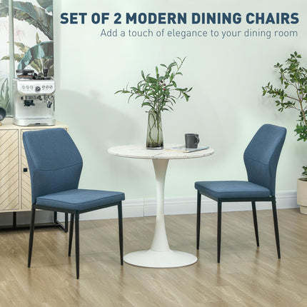 Velvet Dining Chairs Set of 2, Modern Armless Upholstered Kitchen Chairs with Me