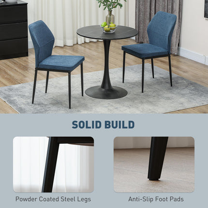 Velvet Dining Chairs Set of 2, Modern Armless Upholstered Kitchen Chairs with Me