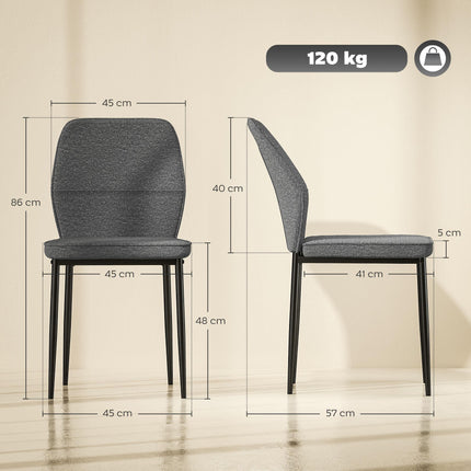 Velvet Dining Chairs Set of 2, Modern Armless Upholstered Kitchen Chairs with Me 1