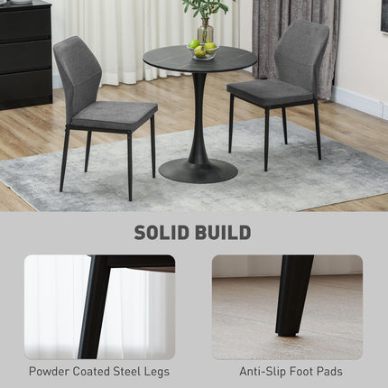 Velvet Dining Chairs Set of 2, Modern Armless Upholstered Kitchen Chairs with Me 1
