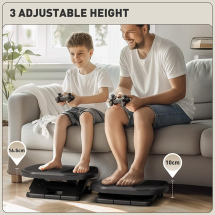 Adjustable 0-30° Three-Height Under-Desk Support Footrest - Grey