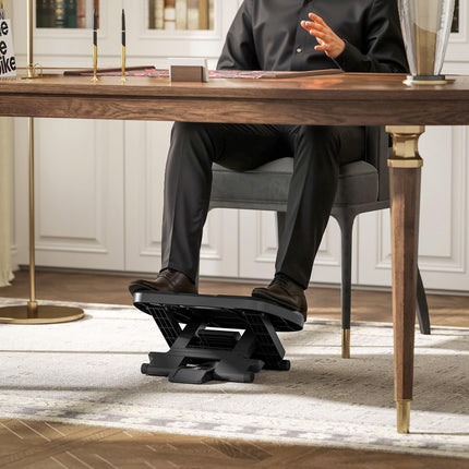 Adjustable 0-30° Three-Height Under-Desk Support Footrest - Grey