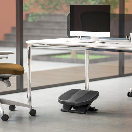 Adjustable 0-30° Three-Height Under-Desk Support Footrest - Grey