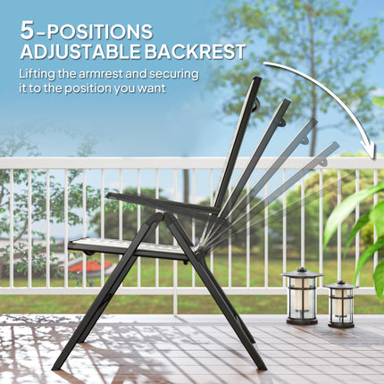 Rattan Reclining Garden Chairs - Grey