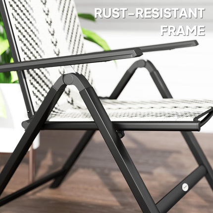 Rattan Reclining Garden Chairs - Grey