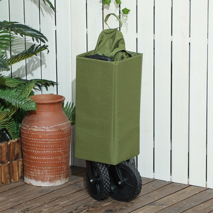 120L Folding Camping Trolley Cart with Adjustable Handle - Green