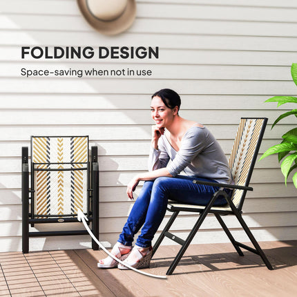 Rattan Reclining Garden Chairs - Orange