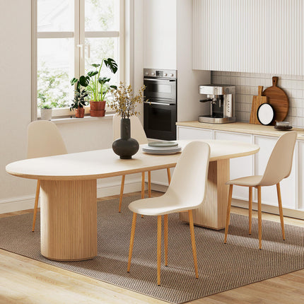 Modern Dining Chairs Set of 4, Kitchen Chairs with Backrest and Steel Legs for D