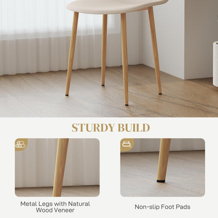 Modern Dining Chairs Set of 4, Kitchen Chairs with Backrest and Steel Legs for D