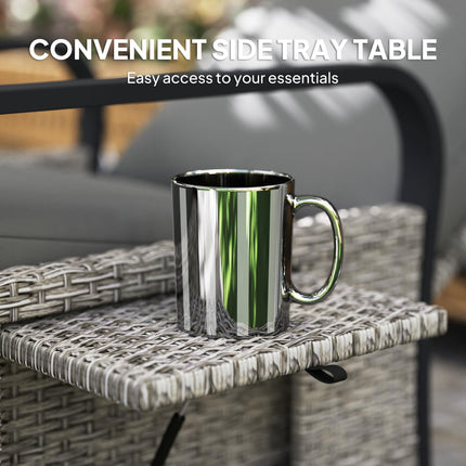 140¬∞ Reclining Rattan Armchair - Mixed Grey