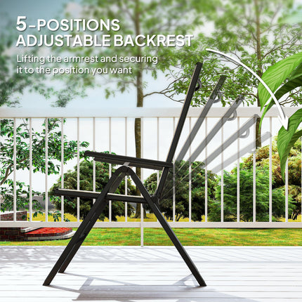 Rattan Reclining Garden Chairs - Black