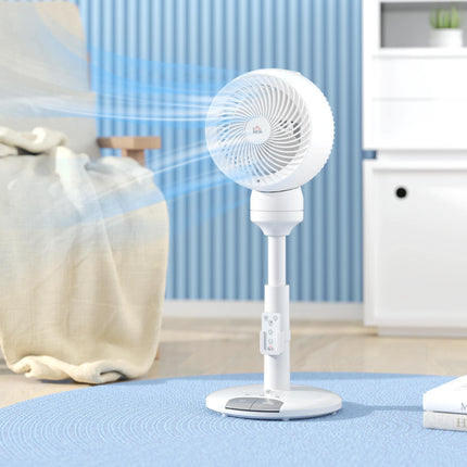 9'' Air Circulator Fan with 3 Speeds, 3 Modes, 70° Oscillation & Remote Control - White