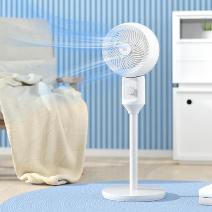 9'' Air Circulator Fan with 3 Speeds, 70° Oscillation & 90° Tilt, Carry Handle - White