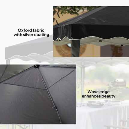 Set of 3 Adjustable Height Pop-Up Gazebos with Carry Bags - Black