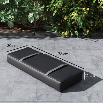 Set of 2 Fillable Parasol Weight Bags 25kg with Handles - Black Oxford Fabric