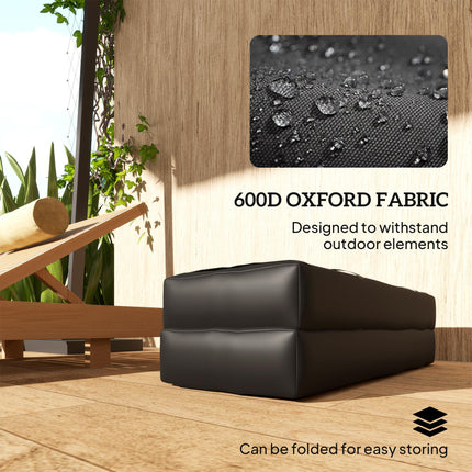 Set of 2 Fillable Parasol Weight Bags 25kg with Handles - Black Oxford Fabric