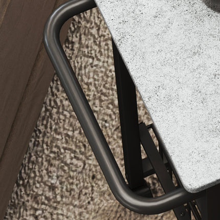 Four Basket Mobile Kitchen Island with Brakes and Marble-Effect Top - Grey/Black