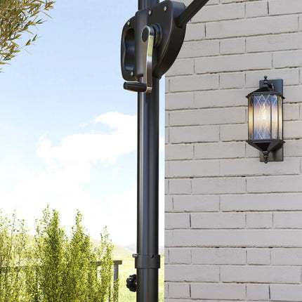 Cantilever Parasol with Weighted Base Double Top Garden Parasol Square Hanging P