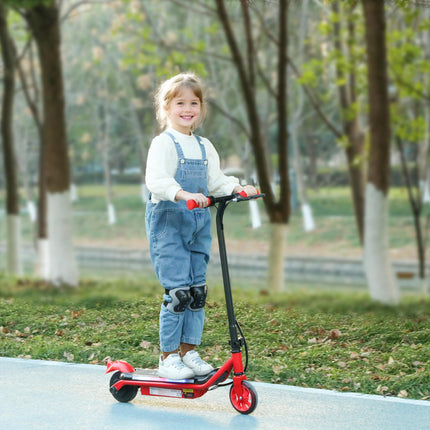 Kids Electric Scooter with Dual Brakes, Flashing Wheels & Lights, 12 KM/H, Ages 6-14 - Red