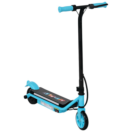 Kids Electric Scooter with Dual Brakes, Flashing Wheels & Colourful Lights, 12 KM/H, 10 KM Range - Blue