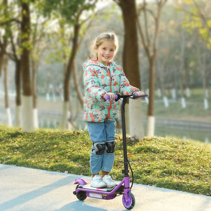 Kids Electric Scooter with Dual Brakes, Flash Wheel & Colourful Light, 12 KM/H, 10 KM Range - Purple