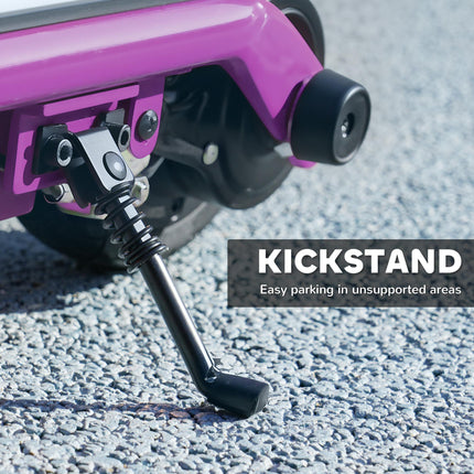 Kids Electric Scooter with Dual Brakes, Flash Wheel & Colourful Light, 12 KM/H, 10 KM Range - Purple