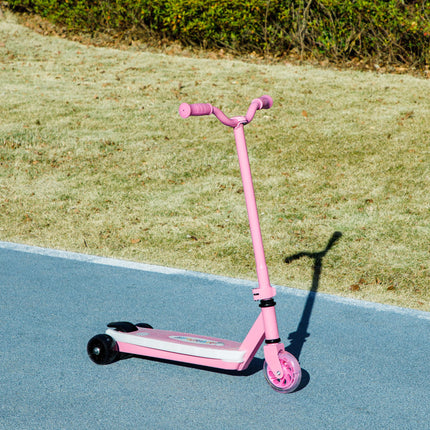 Electric Scooter for Kids Ages 4-7 with Auxiliary Wheels, LED Light & Electric Brake - Pink