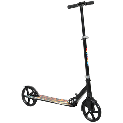 Foldable Kids Scooter with Adjustable Handlebar, 200mm Wheels, Rear Fender Brake for Ages 6-12 - Black