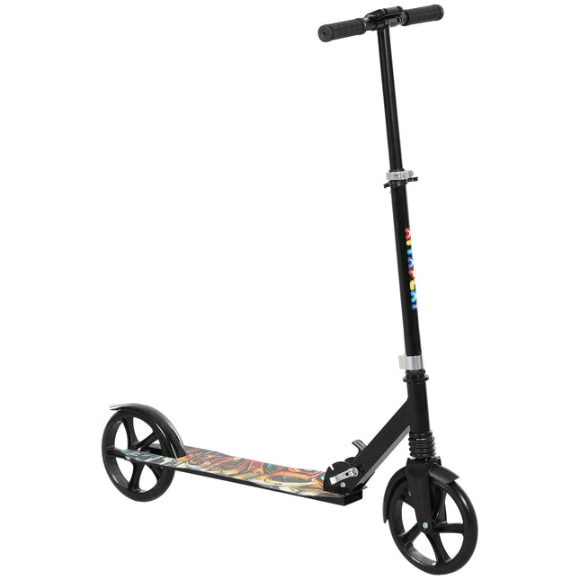 Foldable Kids Scooter with Adjustable Handlebar, 200mm Wheels, Rear Fender Brake for Ages 6-12 - Black