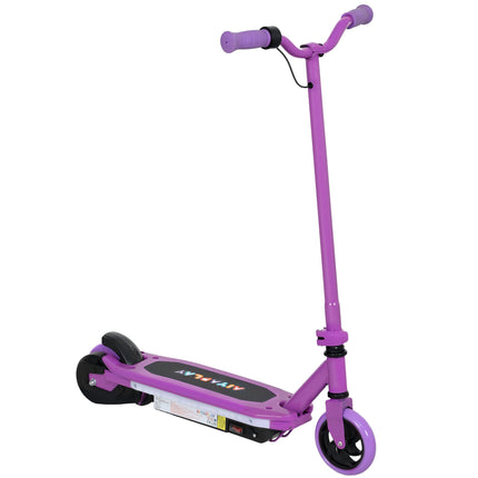 Electric Scooter for Kids 6-14 with Colourful Lights & Electric Brake, 10 km/h Speed - Purple
