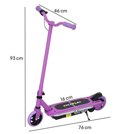 Electric Scooter for Kids 6-14 with Colourful Lights & Electric Brake, 10 km/h Speed - Purple