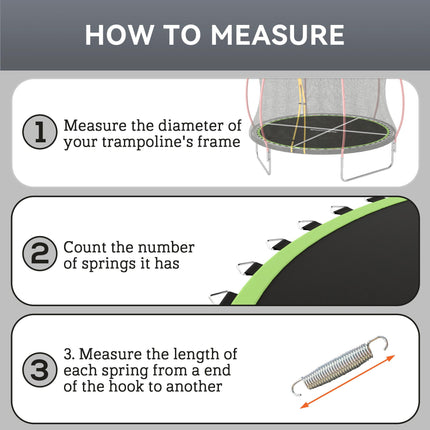 10ft Trampoline Replacement Mat with 54 V-Hooks and Spring Pull Tool for 14cm Springs - Green