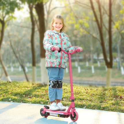 Electric Scooter for Kids Ages 6-14 with Colourful Lights, Electric Brake, 10 KM/H Speed, 8 KM Range - Pink