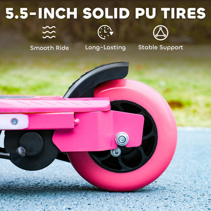 Electric Scooter for Kids Ages 6-14 with Colourful Lights, Electric Brake, 10 KM/H Speed, 8 KM Range - Pink