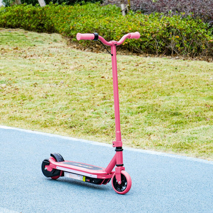 Electric Scooter for Kids Ages 6-14 with Colourful Lights, Electric Brake, 10 KM/H Speed, 8 KM Range - Pink