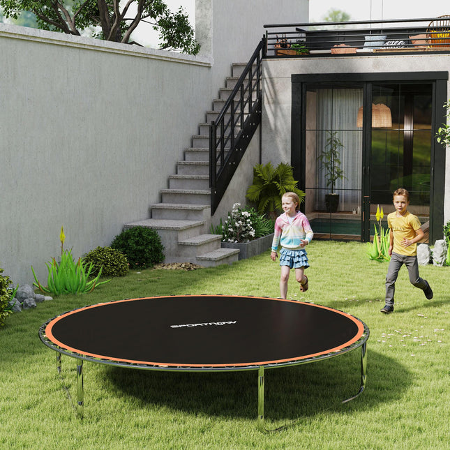 8ft Trampoline Replacement Mat with 42 V-Hooks & Spring Pull Tool for 14cm Springs - Orange