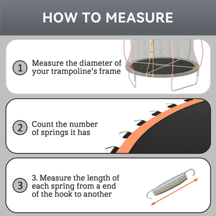 8ft Trampoline Replacement Mat with 42 V-Hooks & Spring Pull Tool for 14cm Springs - Orange