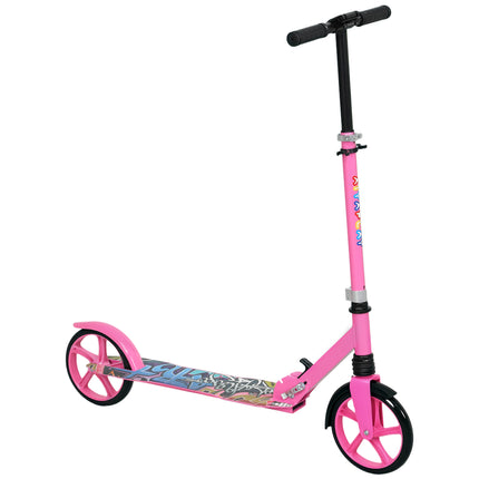 Foldable Kids Scooter with Adjustable Handlebar, 200mm Wheels, Rear Fender Brake for Ages 6-12 - Pink