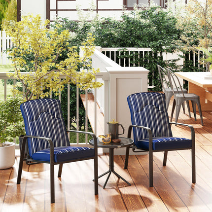 Three-Piece Reclining Chair Set - Blue