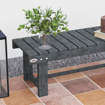 2-Seater Garden Wooden Bench with Slatted Seat - Grey