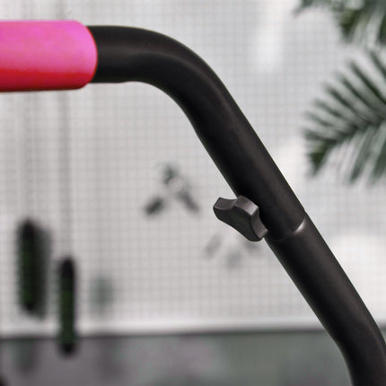 40" Foldable Mini Fitness Trampoline with Adjustable Foam Handle - Pink